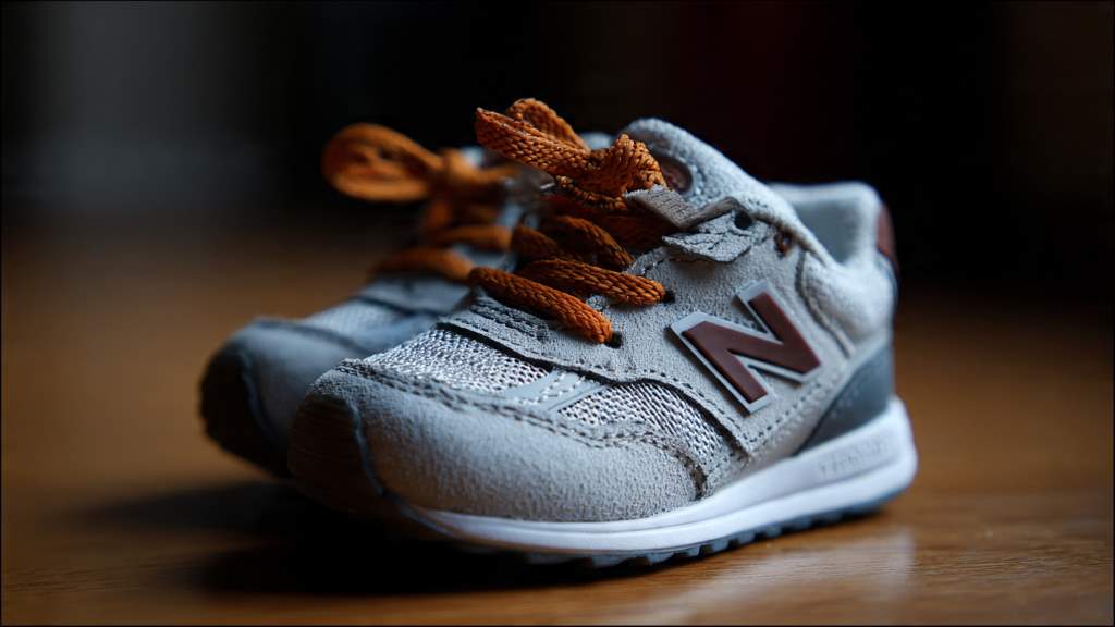 Close-up of New Balance extra wide shoe toe box with roomy fit