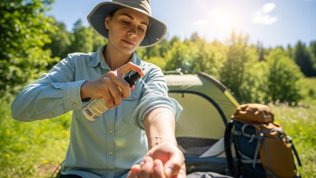 Checking skin for ticks after outdoor activity