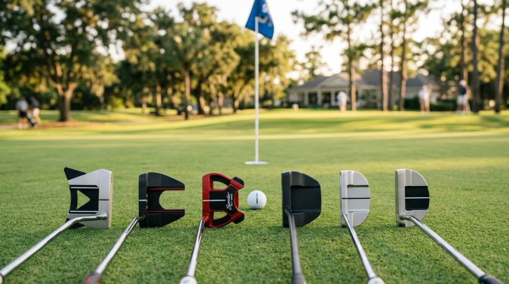 high MOI mallet putter alignment design comparison