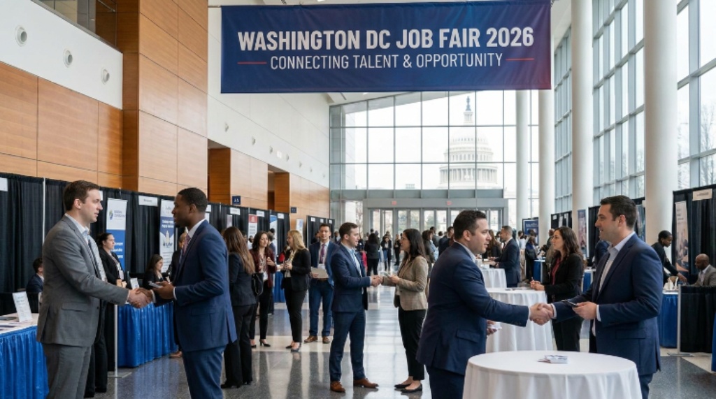Job seekers networking with employers at the Washington DC Job Fair 2026