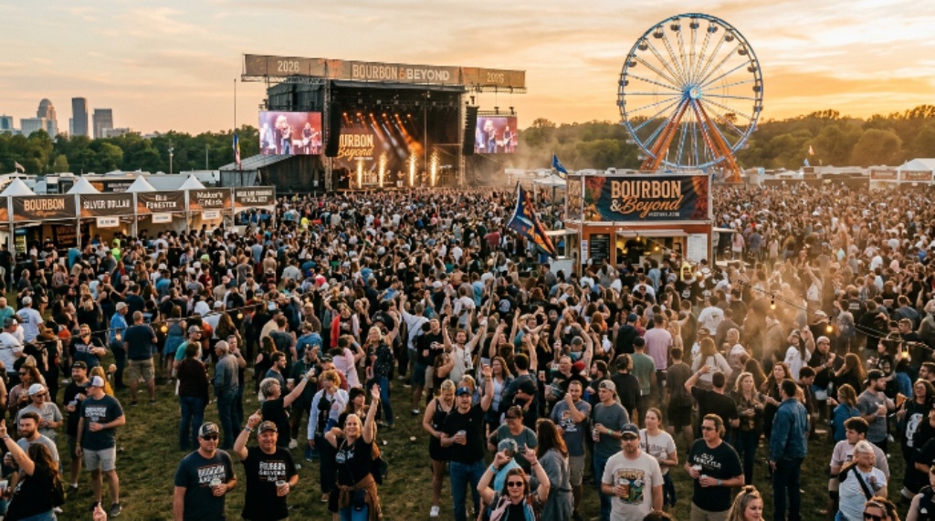 Bourbon and Beyond 2026 festival crowd at Highland Festival Grounds Louisville Kentucky