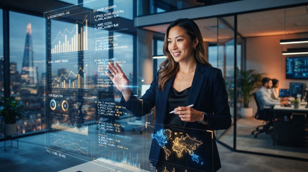 Business owner developing technology skills in an AI-driven economy
