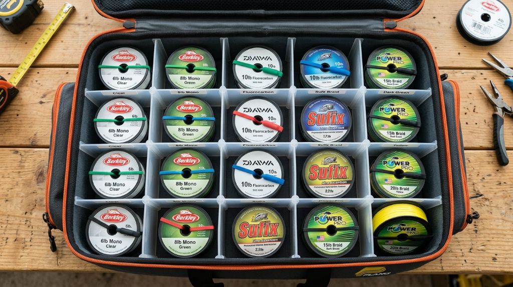 Organizing fishing line for safe storage